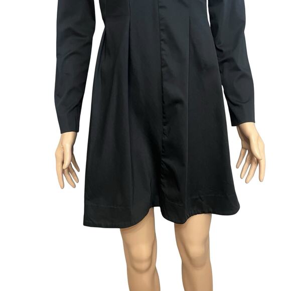 Cos Pleated Mini Dress Size 2 Fit And Flare Minimalist Classic Preppy V Neck - Picture 3 of 8